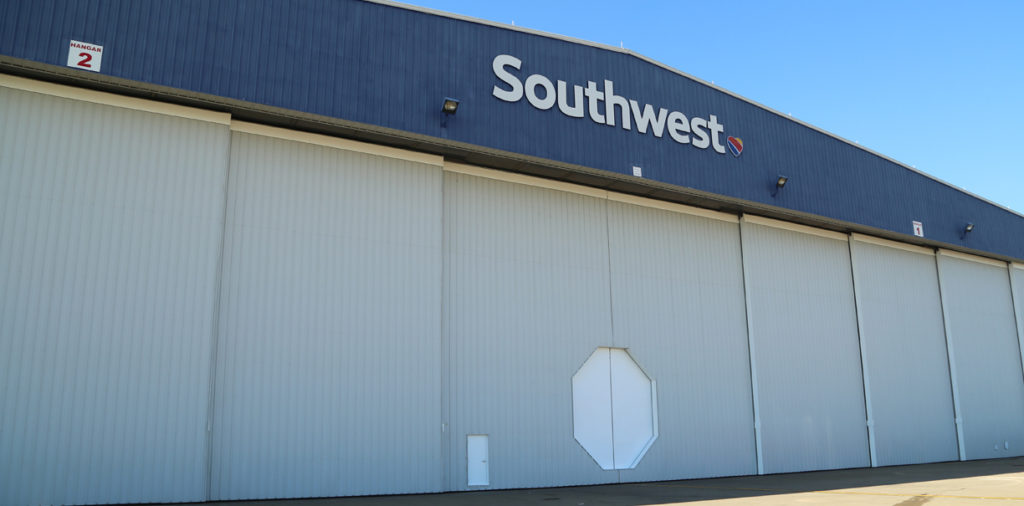 Exterior of Rolling Hangar Door System for Southwest