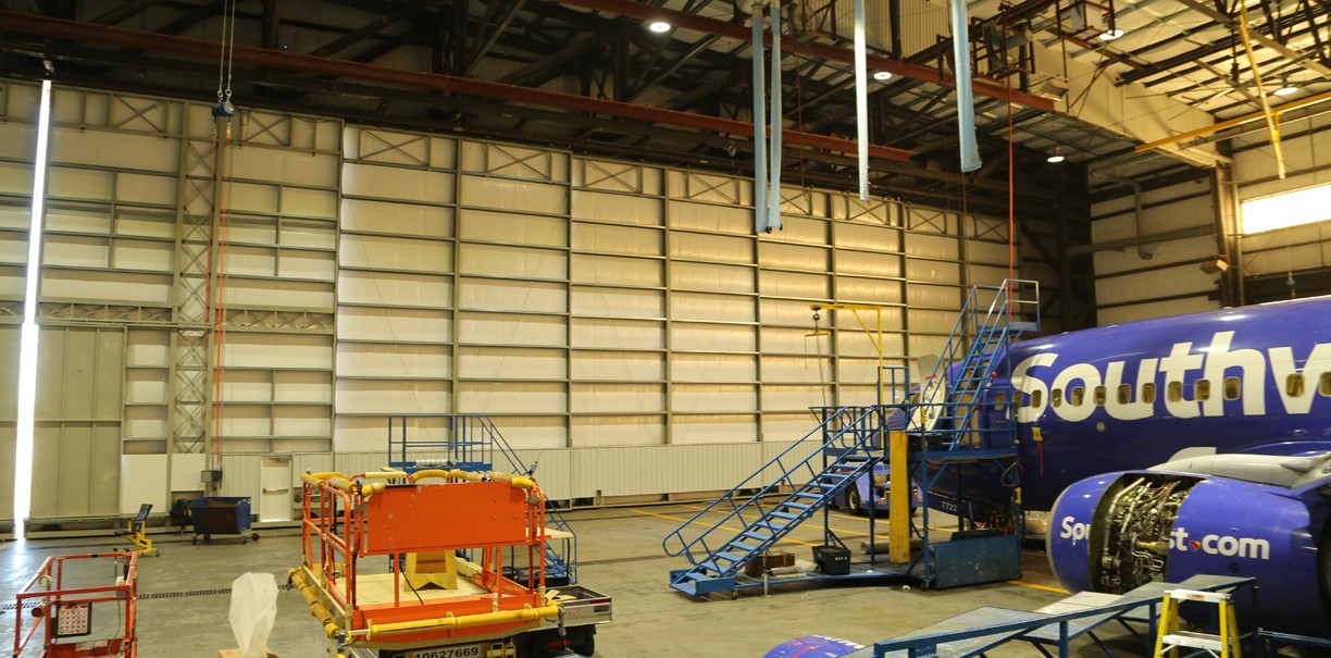 Interior of Rolling Hangar Door System for Southwest