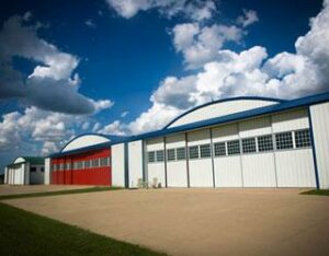 Exterior of Rolling Hangar Door System for TxAeroSport