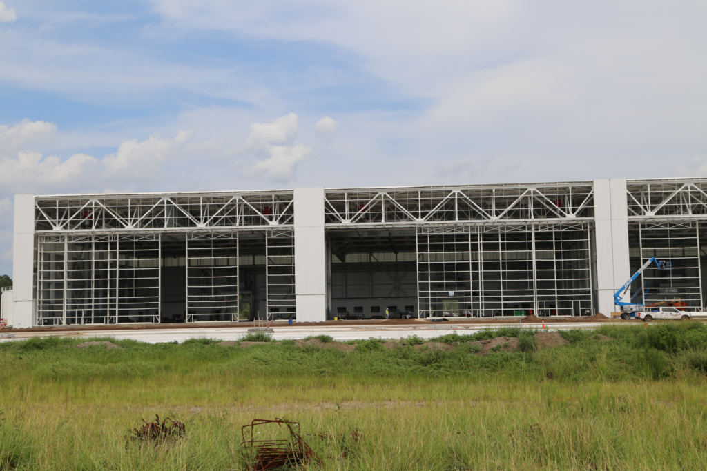 Rolling Hangar Doors at Cecil Airport - Front View